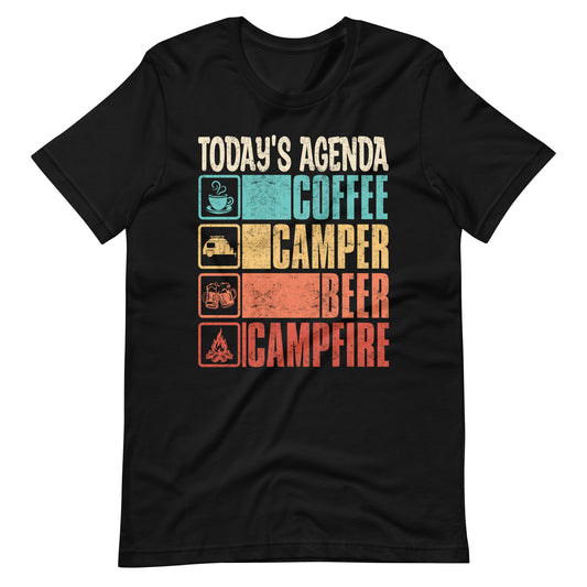 Campground Vibes: Today's Agenda Camping T-Shirt